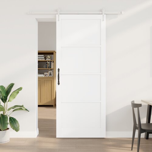 vidaXL klizna vrata s setom hardvera bijela 93x232 cm čvrsto drvo bor Cijene