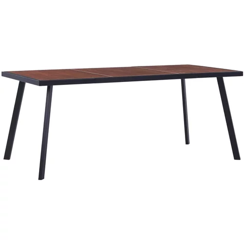 vidaXL jedilna miza temna barva lesa in črna 180x90x75 cm mediapan