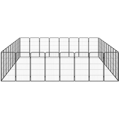 VidaXL Ograda za pse s 36 panela crna 50 x 100 cm čelik obložen prahom Slike
