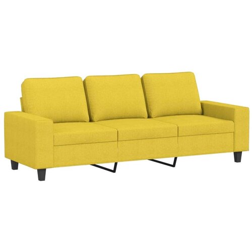 VidaXL Trosjed s tabureom svjetložuti 180 cm od tkanine Slike
