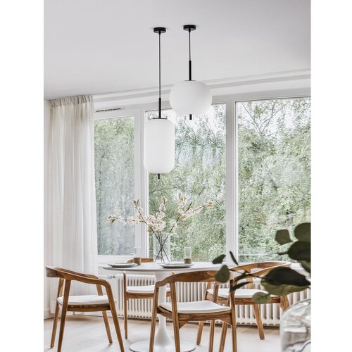 Nova Luce Bijela/crna staklena viseća svjetiljka &amp;oslash; 22 cm Lato &amp;ndash; Slike