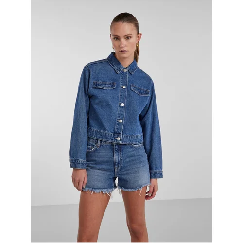 Pieces Blue Women's Denim Jacket Tessie - Women