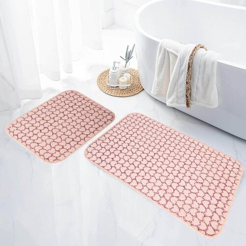 Opviq set 2 prostirke za kupatilo Roze Slike