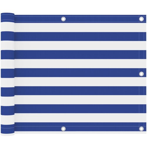 vidaXL Balkonsko platno belo in modro 75x500 cm oksford blago Cene