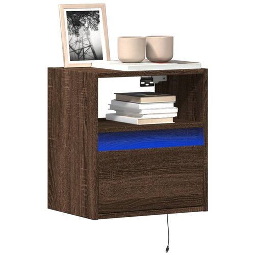 vidaXL Stenske TV omarice z LED 2 kosa rjavi hrast 41x31x45 cm Cene