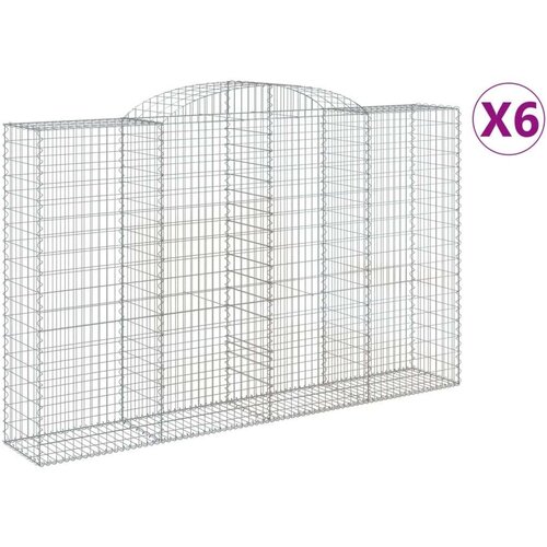  Lučne gabionske ko&amp;scaron;are 6 kom 300x50x180/200cm pocinčano željezo Slike