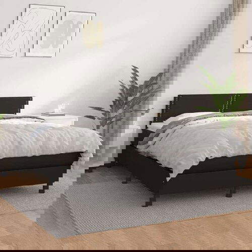  Box spring postelja z vzmetnico črn 140x190 cm umetno usnje, (20725634) Cene