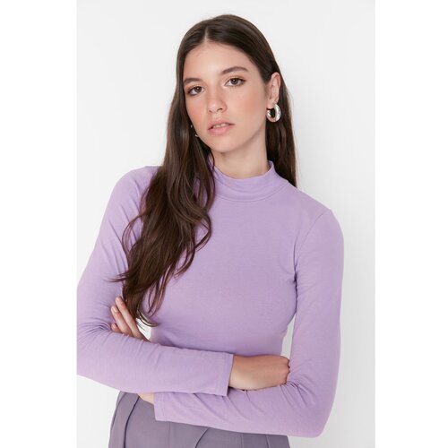 Trendyol Lilac Stand Collar Knitted Body Slike