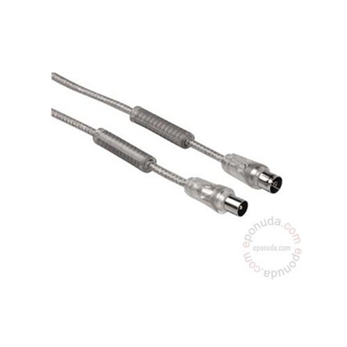 Hama antenski kabl 90dB duplo izolovan (mu&amp;scaron;ko ženski) 3.0m, providni, filter protiv &amp;scaron;uma signala 43597 Slike
