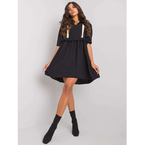 Fashion Hunters Black dress with viscose Crystal RUE PARIS Cene