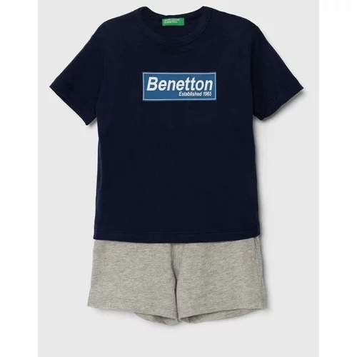 United Colors Of Benetton Pamučna dječja trenirka boja: tamno plava