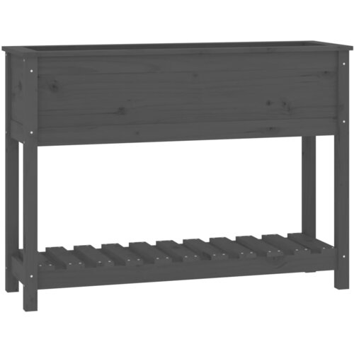 Maison Chic Visoka greda - Greda - Cvetlični Lonec s polico siva 111,5x34,5x81 cm trdna borovina, (21790009) Cene