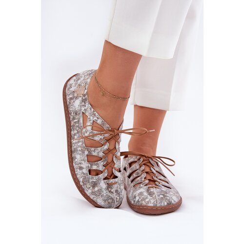 Maciejka Leather Ballerinas With Cutouts Cene