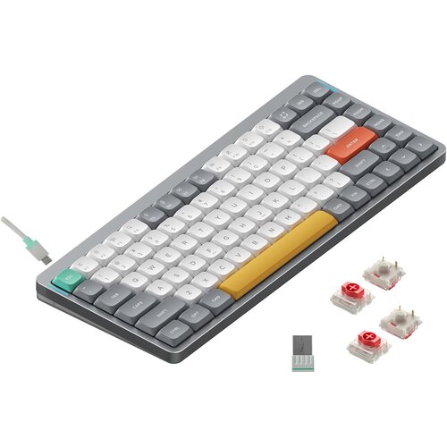 Nuphy Air75 V2 Brezžična Mehanska Tipkovnica, Bluetooth / 2.4 GHz, Slim, US Layout, Lunar Gray Switch Red, (21755804) Slike