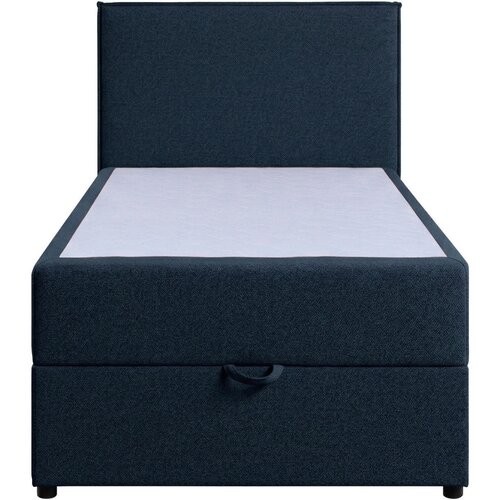 MID.YOU POSTELJA Z VZMETNICO 100 cm x 200 cm , tekstil, leseni material temno modra Slike