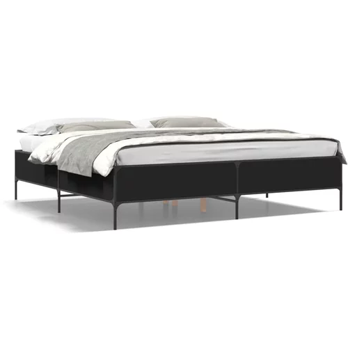  Okvir za krevet crni 180 x 200 cm konstruirano drvo i metal