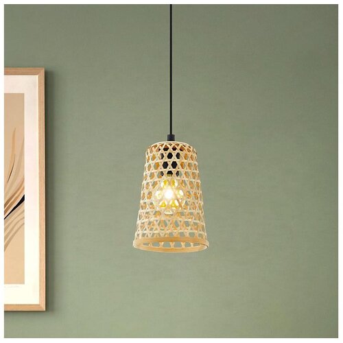 Eglo Claverdon viseća lampa E27, Ø18 cm, crna/pleteno drvo, 43252 Cene