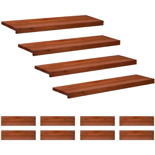 Step treads 12 kom. 90 x 30 x 2 cm Smeđa Čvrsto drvo bukve Slike