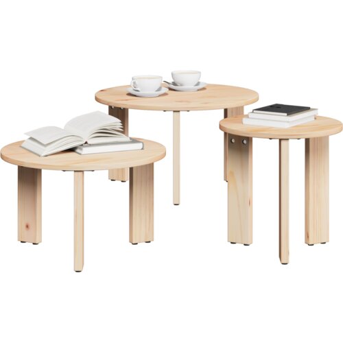 VidaXL 3 pcs 47.5 x 47.5 x 27 cm Čvrsta borova drva Slike
