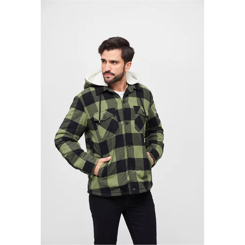 Brandit muška jakna lumberjack s kapuljačom, crno-zelena