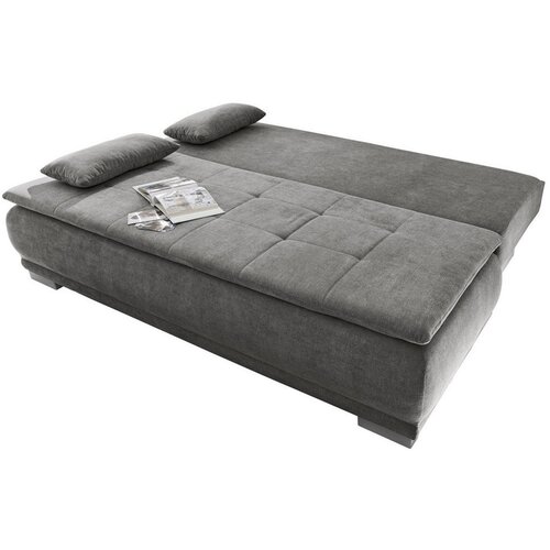 MID.YOU ZOFA S POSTELJNO FUNKCIJO, siva tekstil, leseni material Slike