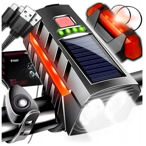 Dexxer set solarne aku. LED kolesarske svetilke in sirena 12 Cene