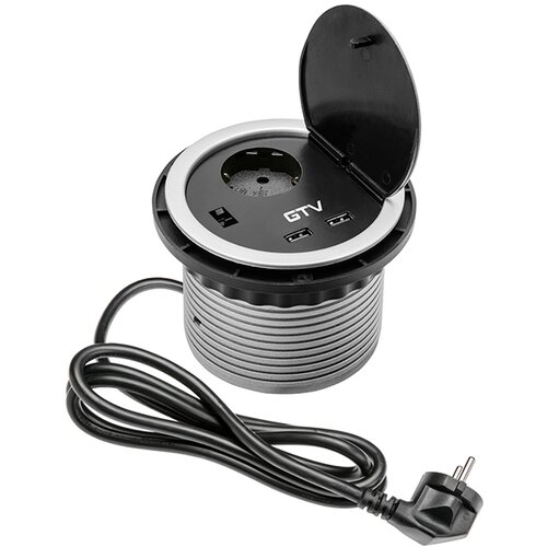 Gtv vgradna vtičnica CHARGER 1x220V + 2xUSB Ø100mm Cene
