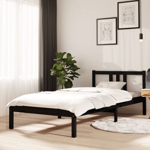 Furnova Posteljni okvir črn iz trdnega lesa 90x200 cm, (21937219) Slike