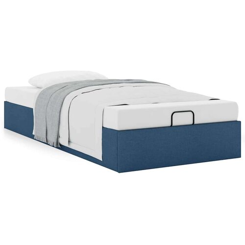 VidaXL otomanski okvir kreveta bez madraca plavi 90x200 cm od tkanine Slike