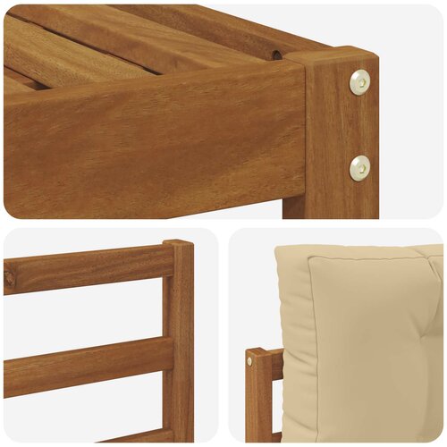  Set vanjskih sofa 6 kom. Prirodna i bež Smeđa 325 x 162,5 x 73 cm Slike