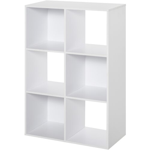 HOMCOM Bela knjižna omara za dom in pisarno, sodobno oblikovana knjižna omara s 6 lesenimi predali, 91,5x29,5x61,5 cm, (20754111) Cene