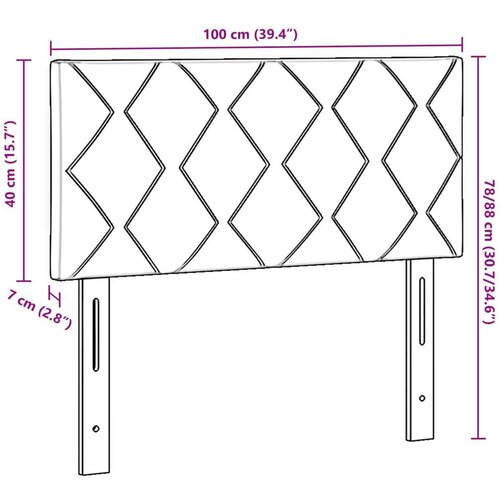 VidaXL Vzglavje s diamantnimi bloki Svetlo siva 100 cm Velvet Slike