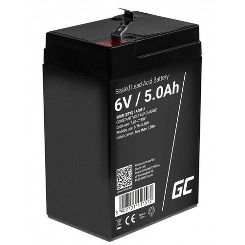 Green cell AGM11 svinčeni akumulator 6 v 5 ah svinčevo-gelni (&amp;scaron; x v x g) 70 x 107 x 47 mm plo&amp;scaron;čati vtič 4\,8 mm obstojnostni cikel\, brez vzdrževanja, (20438792) Slike