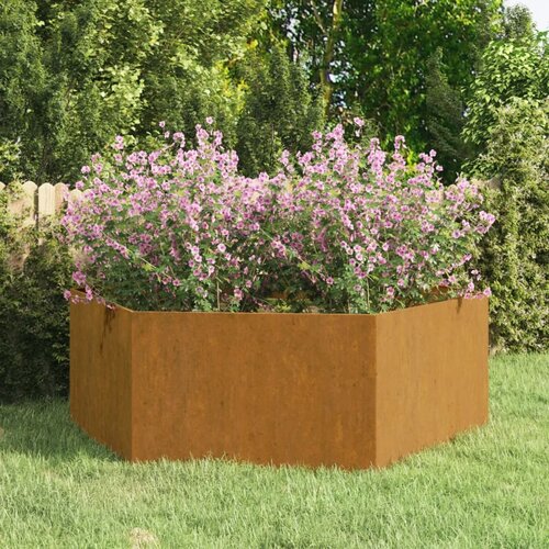 vidaXL Cvetlično korito zarjavelo 120x120x45 cm corten jeklo Cene