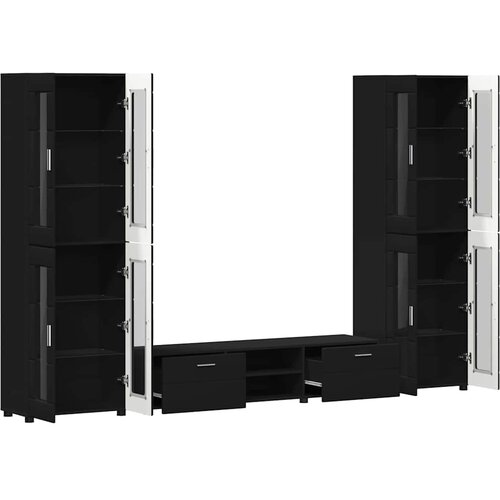  Set TV komoda FLORIN 3 kom. Crna Konstruirano drvo Slike