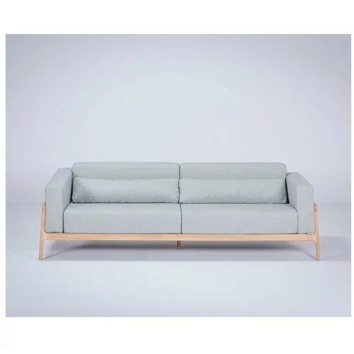 Gazzda plavo-sivi kauč s konstrukcijom od hrastovine Fawn, 240 cm