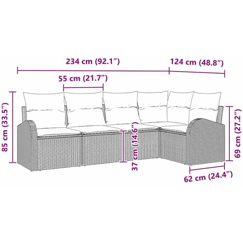 Set sofe s jastukom 5 pcs Bež Poliester Slike