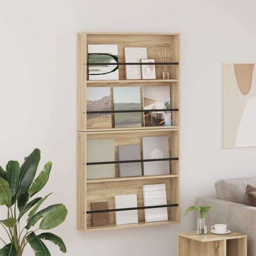  Polica za časopise s policom 2 pcs Sonoma hrast 80 x 12 x 70 cm Cijene