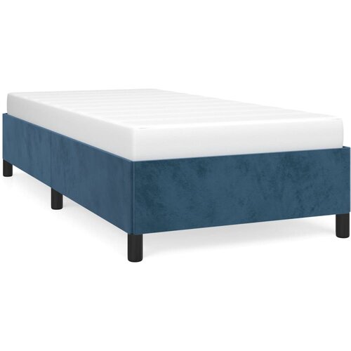 Maison Chic Posteljni okvir - Enojna postelja - Postelja za odrasle brez vzmetnice temno moder 100x200 cm žamet-J7677, (21761144) Slike