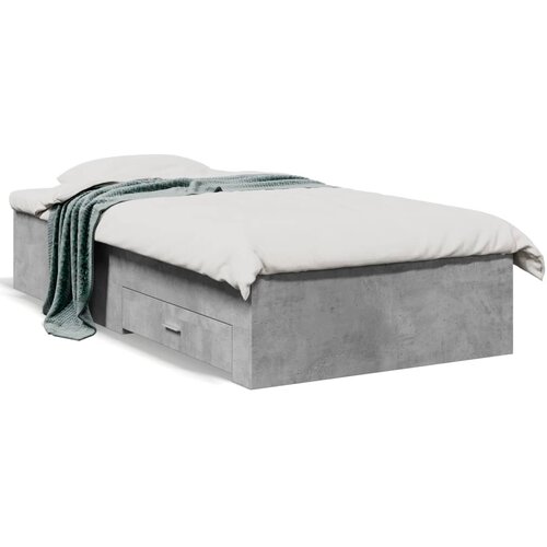 vidaXL Okvir kreveta s ladicama siva boja betona 100x200 cm drveni Cijene