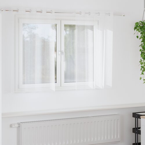vidaXL Zavjese sa zavjesama 2 pcs Bijela 140 x 140 cm Poliester Cene