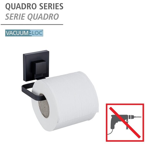 Wenko Crni samoljepljiv držač toaletnog papira od nehrđajućeg čelika Quadro &amp;ndash; Slike