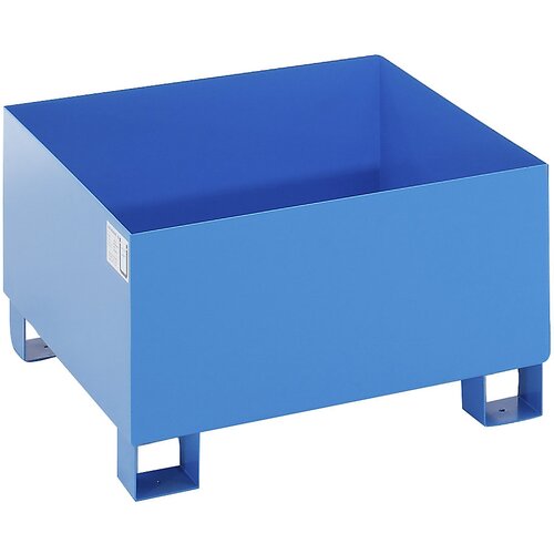 eurokraft basic Jeklena prestrezna kadica za 200-l sode, DxŠxV 800 x 800 x 465 mm, s certifikatom, modro praškasto lakirana, brez mrežaste rešetke Cene
