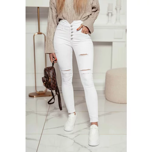 Beloved Wren high-waisted jeans hlače bele