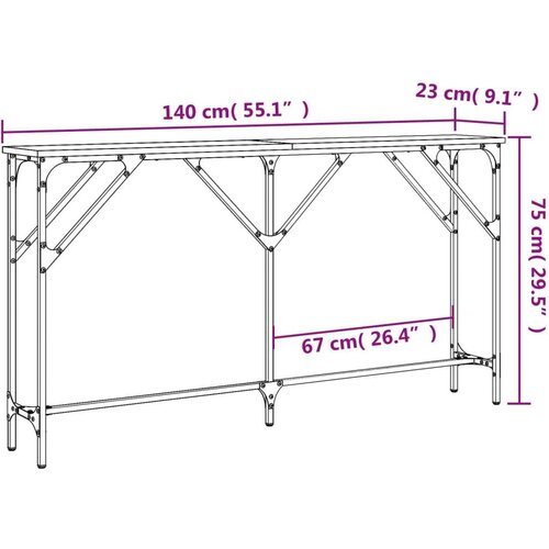  Konzolni stol boja hrasta 140x23x75 cm od konstruiranog drva Slike