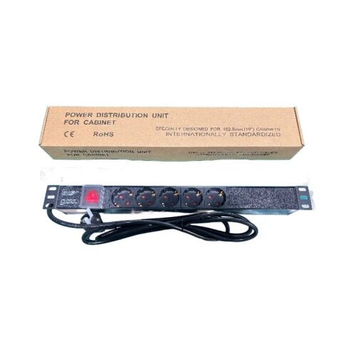 Exeshop Razvodni PDU panel za rack 19 in, sa 5 utičnih mesta, kabl 2m (aluminijum) Cene