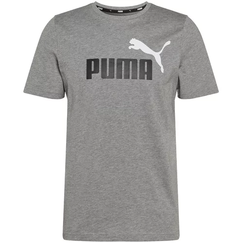Puma Funkcionalna majica 'Essentials' pegasto siva / črna / bela
