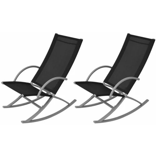 vidaXL Vrtni gugalni stoli 2 kosa jeklo in tekstil črne barve, (20661550)
