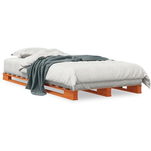  The Living Store Postelja iz palet vo&amp;scaron;čeno rjava 90x200 cm trdna borovina - Postelja Iz Palet, (21489636) Slike