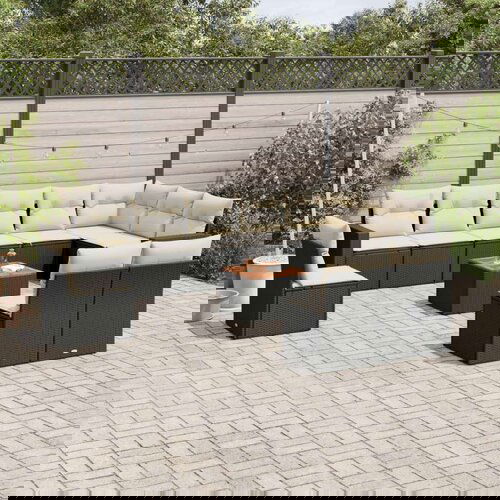  11-dijelni set vrtnih sofa od poliratana s jastucima crni Cene